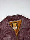 Victory 70s | Burgundy Leather Jacket – Sherpa Lined USA Made | (M)