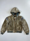 Wilsons Premium Original Sued Leather Jacket Detectable Hood Furr Inside (M)