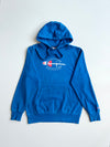 Champion Blue Big Script Logo Hoodie (L)
