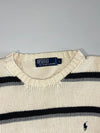 Polo Ralph Lauren Cream Striped Crewneck Sweater (L/XL)