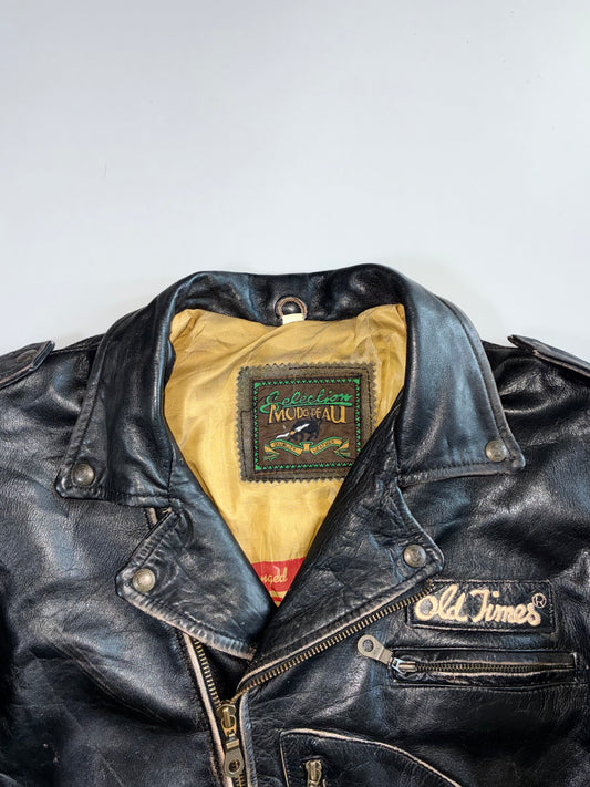 Old Times Vintage Biker Pure Leather Jacket (M)