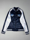 The Cru Satin Souvenir Jacket – Navy & White(L)