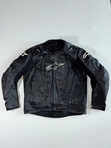 Alpinestars Armored Cowhide Leather Motorcycle Racing Jacket (Padded With back Hump) Jacket (US 46 / EU 56) (XL)