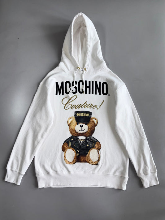 Moschino Couture | Teddy Bear Graphic Hoodie | Embroidered Text (L)