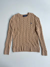 Polo Ralph Lauren Beige Cable Knit Crewneck Sweater (M)