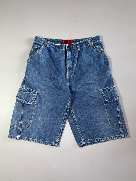 Y2K Levi's Red Tab Denim Cargo Shorts – Mid Wash (W:33) (L:25)
