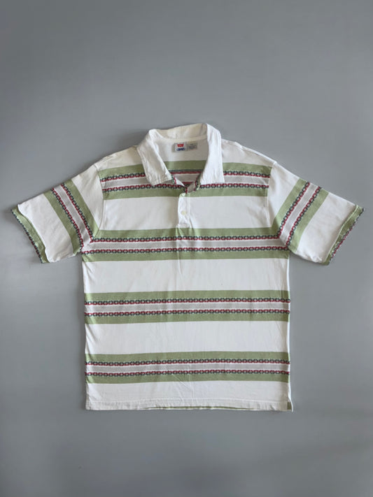 Levi’s Vintage | Stripe Polo | White/Sage Green (XL)