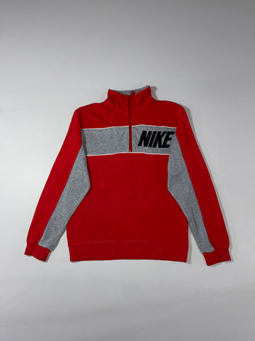 Nike Sportswear Red & Grey Quarter Zip Sweatshirt (S)