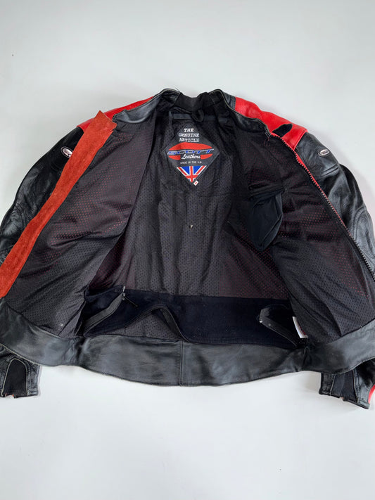 Vintage Scott Leathers UK Racing Leather Jacket  Back Hump, Padded (L)