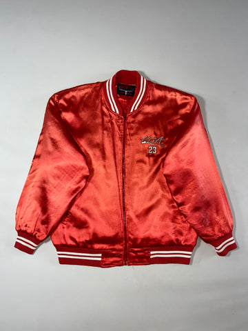 Vintage USA 23 Satin Varsity Bomber Jacket – Red (XL)