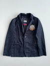 ASK Enquired Navy Cotton Blazer with Heraldic Crest Patch (M)