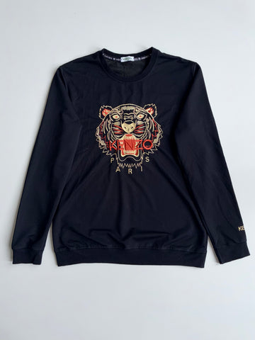 Kenzo Paris Tiger Embroidered Sweatshirt  Black (L)