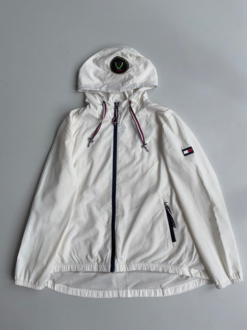 Tommy Hilfiger White Hooded Windbreaker (L)