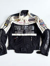 Yellow Corn Black Running Project Racing Moto Jacket with Patches Padded (L)
