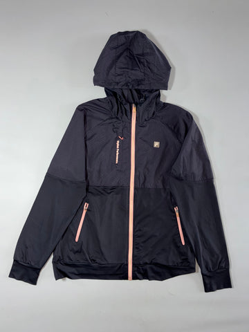 Fila Stylish Performance Hooded Windbreaker Black Pink Women’s (M)