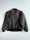 Vintage Va Bene Black Leather Bomber Jacket (2XL)