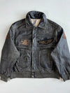 Vintage Buxter Distressed Leather Pilot Bomber Jacket(2Xl/3Xl)