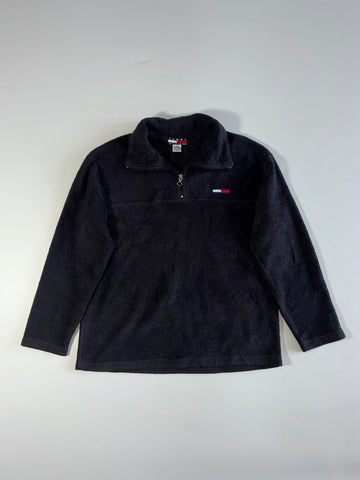 Vintage 90s Tommy Hilfiger Flag Logo Half-Zip Fleece – Navy – (M)