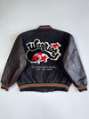 New Boy Warrior Vintage Pure Leather Sleeves Bomber Jacket (M)