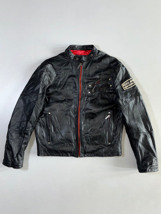 RG512 Urban Wear Red-Zip PURE Leather Jacket (M)