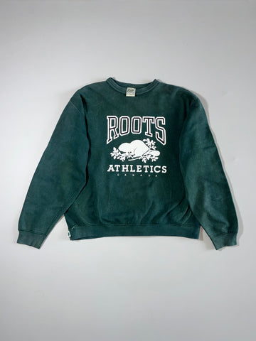 Roots Athletics Canada Beaver Graphic Crewneck Sweatshirt – Forest Green (XL)