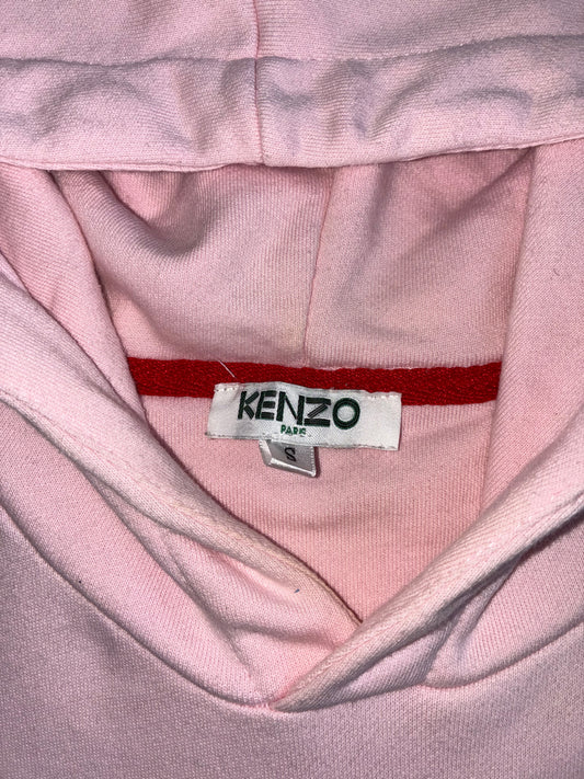 Kenzo Paris Pink Embroidered Tiger Logo Hoodie – (S)