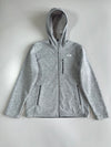 The North Face Men’s Grey Marl Hooded Full-Zip Fleece Jacket with Fleece-Lined Hood & Zip Pockets (M/L)