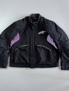 Alpinestars Black Textile Motorcycle Riding Jacket with Purple Mesh Vents & Armor with Detachable Arm (Paded)(XL)