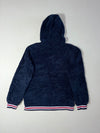 Vintage Fila Navy Blue Sherpa Fleece Logo Hoodie (S)