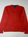 Tommy Hilfiger Premium Cotton Red V-Neck Sweater (L)