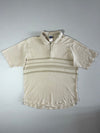 Adidas Golf Striped Quarter-Zip Polo – Beige (L)