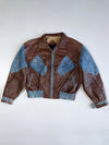 ZRare Italian Pure Leather x Denim Hybrid Jacket – Vintage 90s Statement (XL)