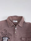 Big Train Embroidered Crest Long Sleeve Polo Shirt – Washed Brown (L)