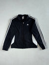 Y2K Adidas Black & White 3-Stripe Track Jacket – Mesh Lined (S)
