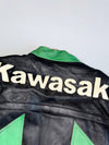 Vintage Kawasaki Racing Heavy Pure Leather  Jacket with NGK, Arai & Bridgestone Sponsor Patches (PADDED) (M)