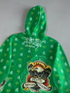 Ed Hardy Green Skull Print Zip-Up Hoodie (M/L)