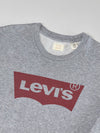 Levi’s Batwing Logo Sweatshirt – Grey, classic red batwing logo print (M)