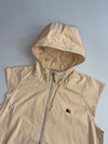 Vintage Burberry London Blue Label Sleeveless Half-Zip Hooded Anorak – Beige (M)