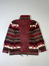 Rotorua Lambskin Leather & Aztec Fleece Jacket – (M)