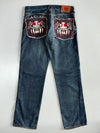 RMC Red Monkey Daruma Embroidered Jeans (W:38 |L:45)