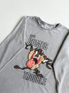 Looney Tunes Taz "Here Comes Trouble" Grey Fleece Sweatshirt (XS)