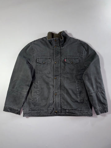 Levi's Sherpa-Lined Canvas Work Jacket – Washed Charcoal (2XL)