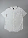 Tommy Hilfiger Short Sleeve Button-Up Shirt - White, Custom Fit (XL)