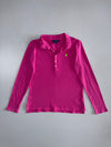 Ralph Lauren Long Sleeve Polo – Hot Pink with Neon Green Pony (XS)