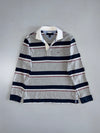 Tommy Hilfiger Striped Rugby Polo (Grey/Navy) (M)