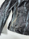Bering Original Roadster Graphic Black Leather Motorcycle Jacket Padded Women’s (XS)