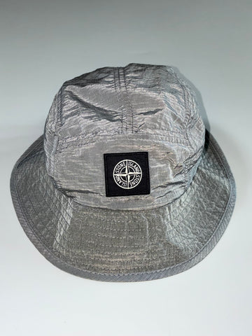 Stone Island Crinkle Nylon Bucket Hat (Adjustable)