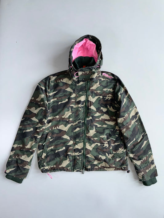 Superdry Windcheater Jacket | Camo Green Pink Lining | Japan Edition (L)
