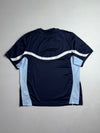 Adidas | Navy Sky Blue Mesh Panel Training Tee (2XL)
