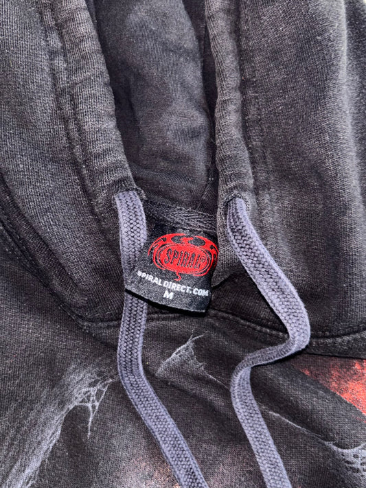Spiral Direct “Gamers Never Die They Respawn” Skull All-Over Print Black Hoodie (L)